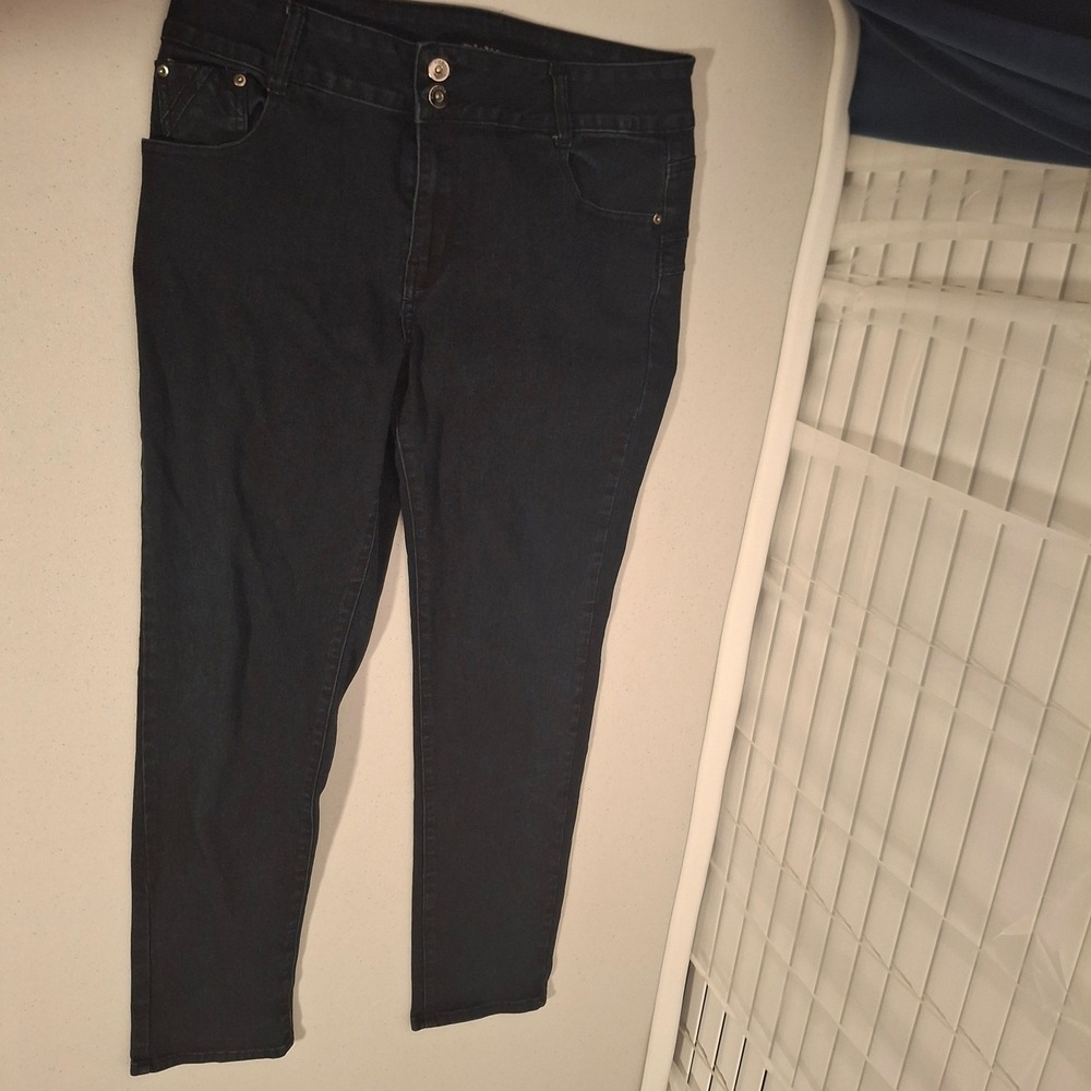 3/$15 Diamante Jeans Women's Size 16 Dark Wash Pockets Embellished‎ Casual